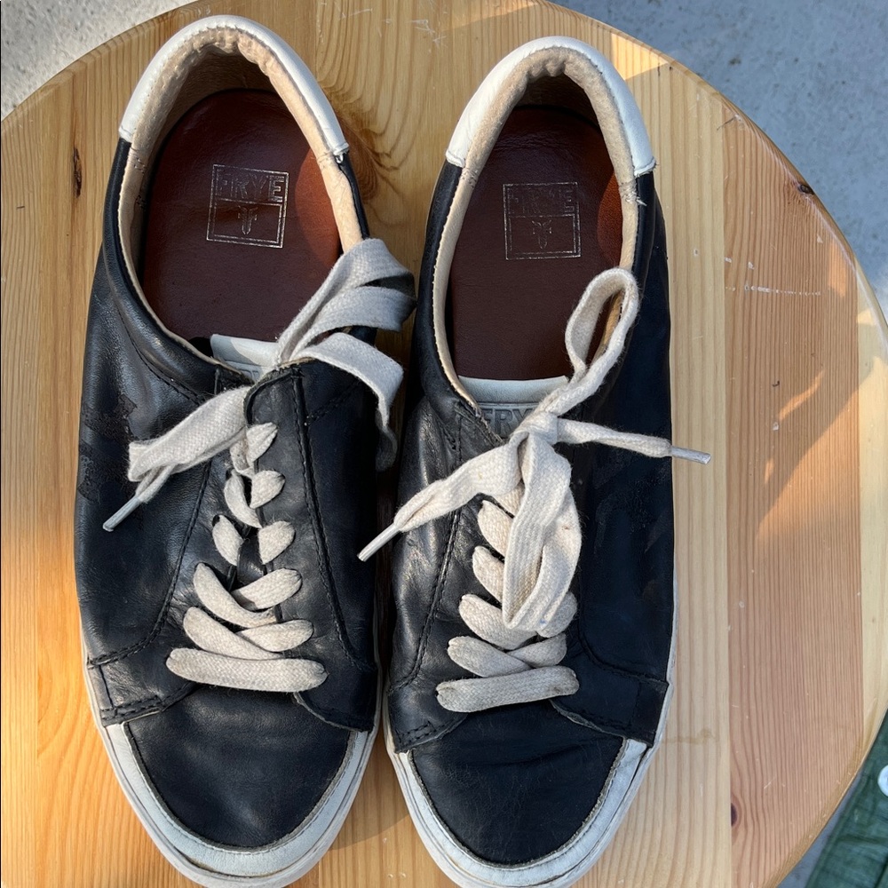 Frye Men's Black and White Leather Sneakers